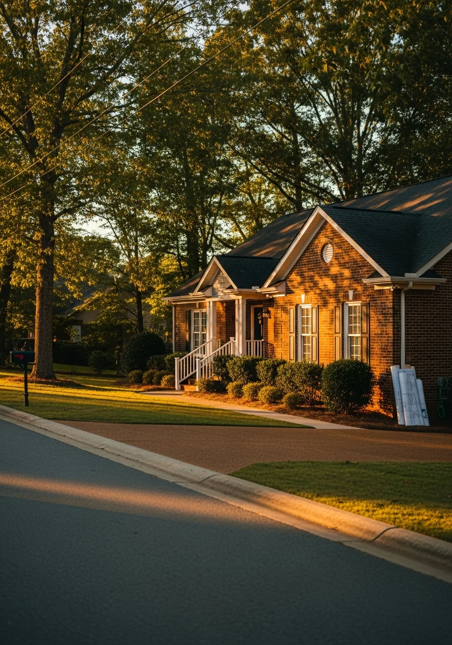 Service technician standing in front of a Cherryville home ready to assist.